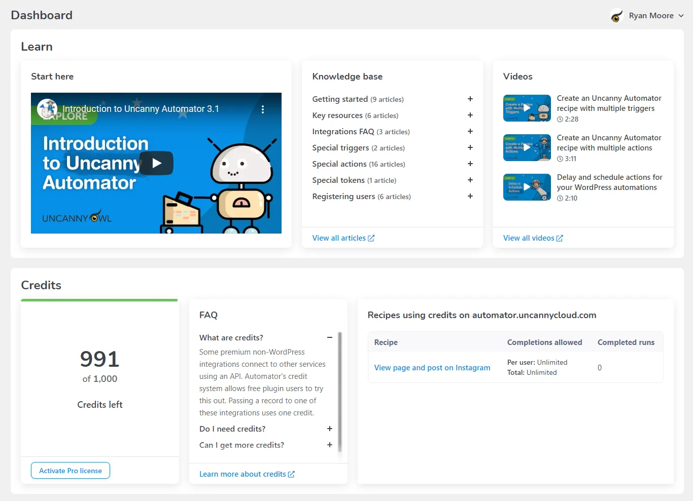 Configuring a new automation recipe in Uncanny Automator on a laptop.