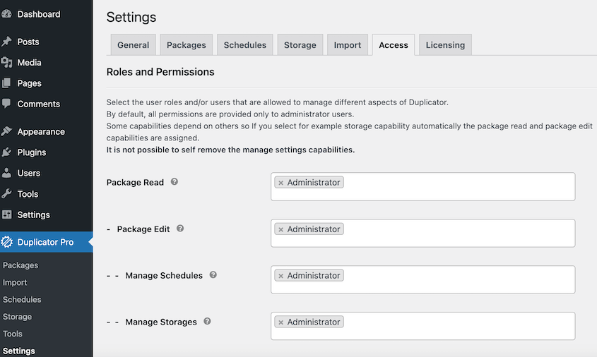 Small business owner setting up automatic backups with Duplicator on a WordPress site.