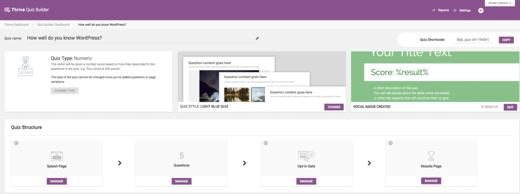 Alkali team member optimizing Thrive Quiz Builder settings on a client’s WordPress site.