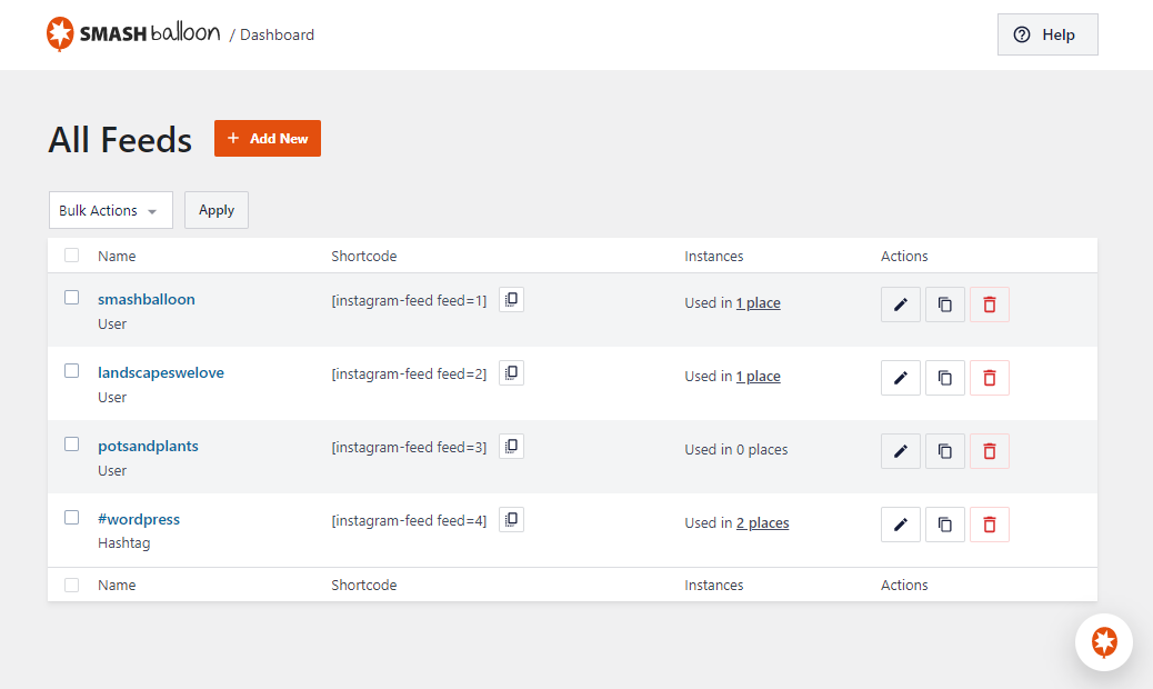 Exploring the features of Smash Balloon on a WordPress dashboard.